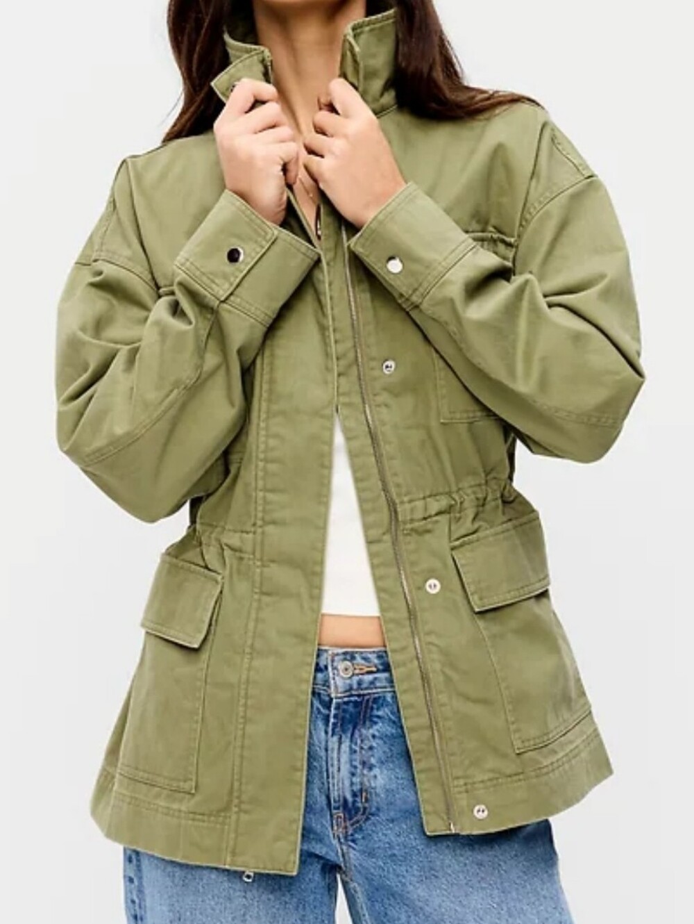 Old Navy Olive Green Drawstring Utility Jacket